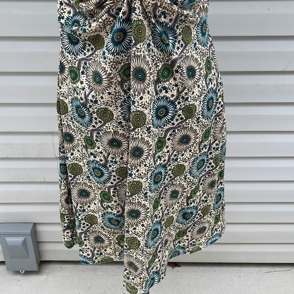 GYPSY CHIC Floral Print Stretch Viscose Knit Twist Front Empire Dress Medium - Picture 4 of 7